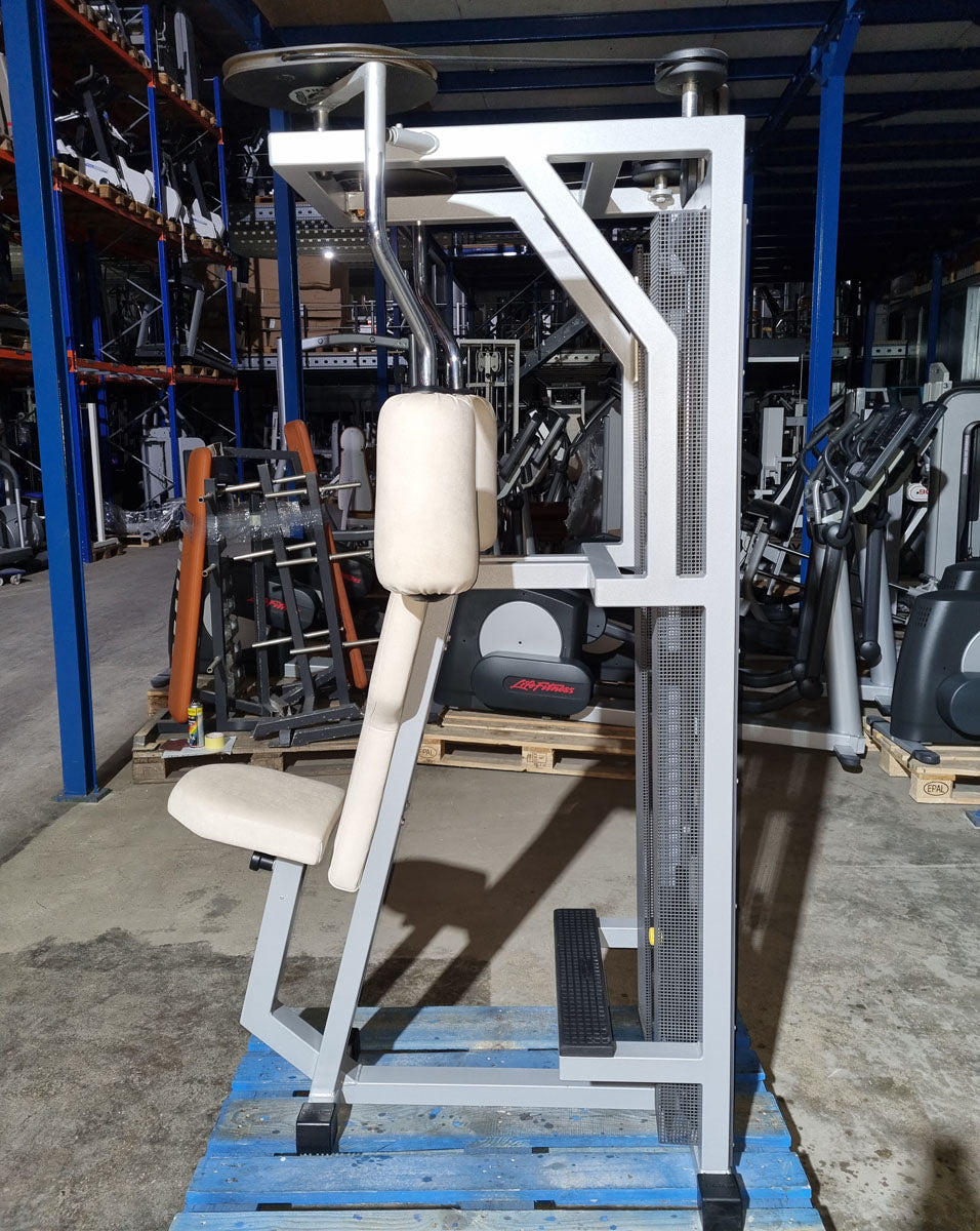 Technogym Butterfly Reverse, Rowing Torso, Silverline, Rahmenfarbe Silber, Polsterfarbe Beige, gebraucht