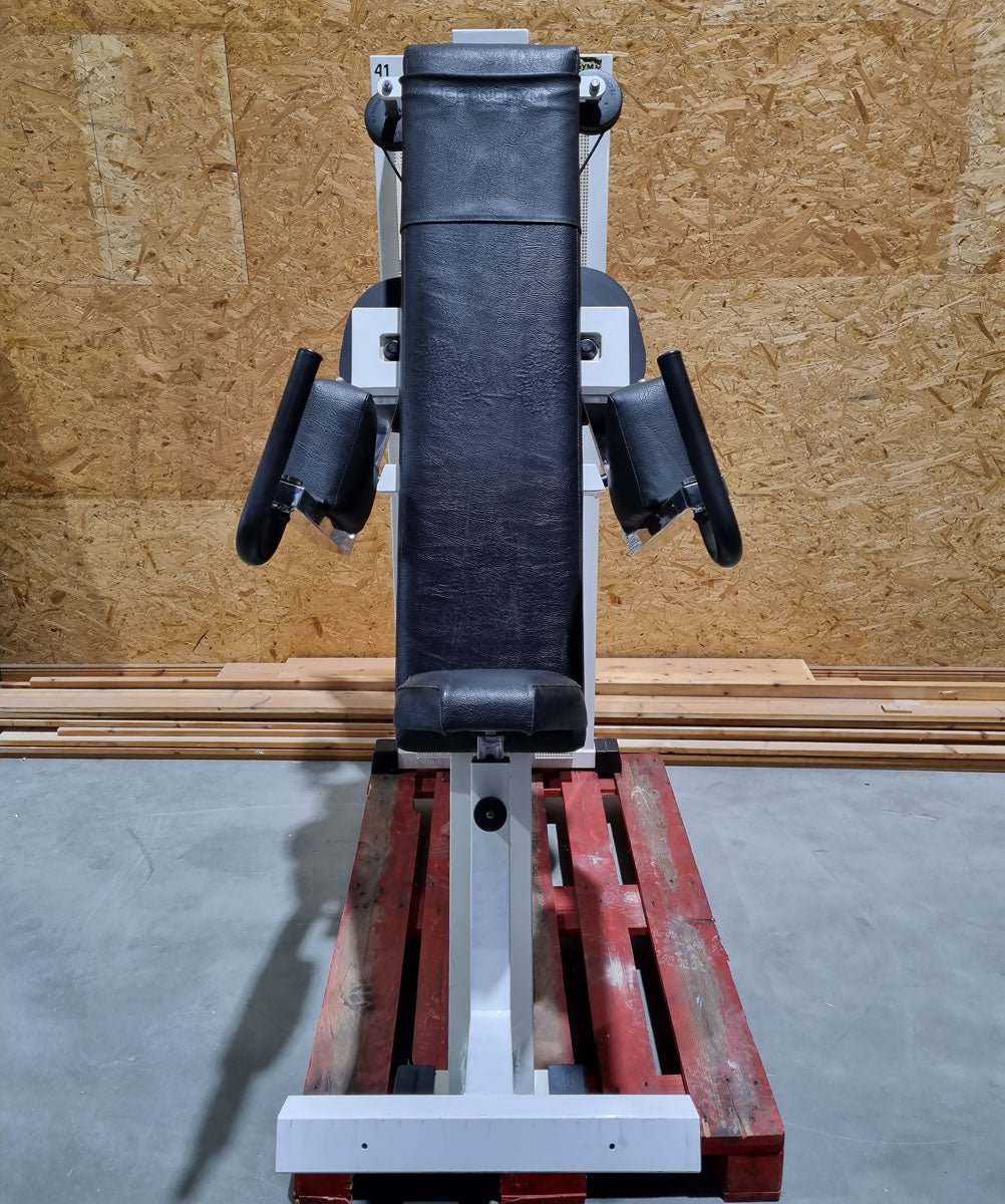 Technogym Seithebe Delts Kraftgerät Schulter, Lateral Raise, Silverline, Rahmenfarbe Weiß, Polsterfarbe Schwarz, gebraucht