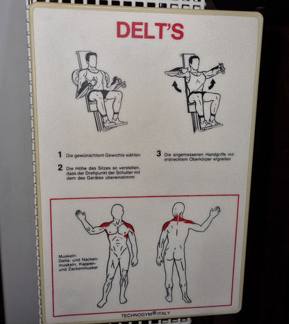 Technogym Seithebe Delts Kraftgerät Schulter, Lateral Raise, Silverline, Rahmenfarbe Weiß, Polsterfarbe Schwarz, gebraucht