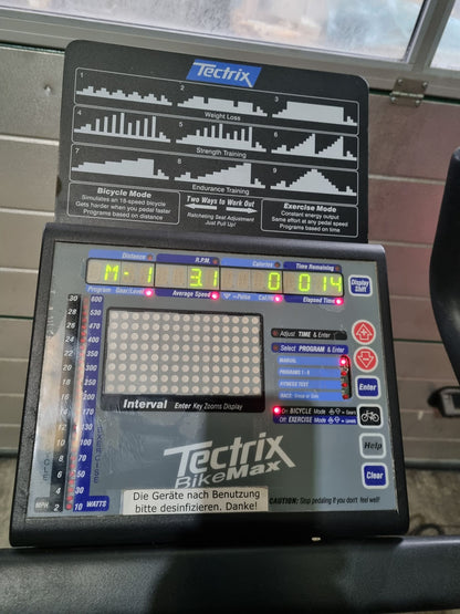 Tectrix Bike Max Ergometer, Weiß und Schwarz, gebraucht