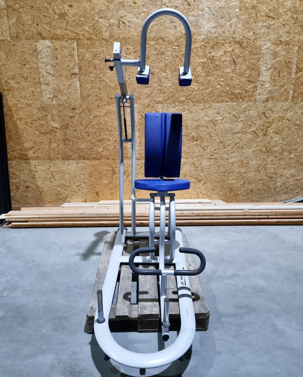 Dr. Wolff Ab Curl 536, back-friendly abdominal machine crunch, frame color silver - used - refurbished condition