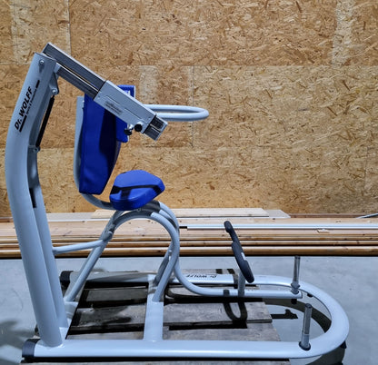 Dr. Wolff Ab Curl 536, back-friendly abdominal machine crunch, frame color silver - used - refurbished condition