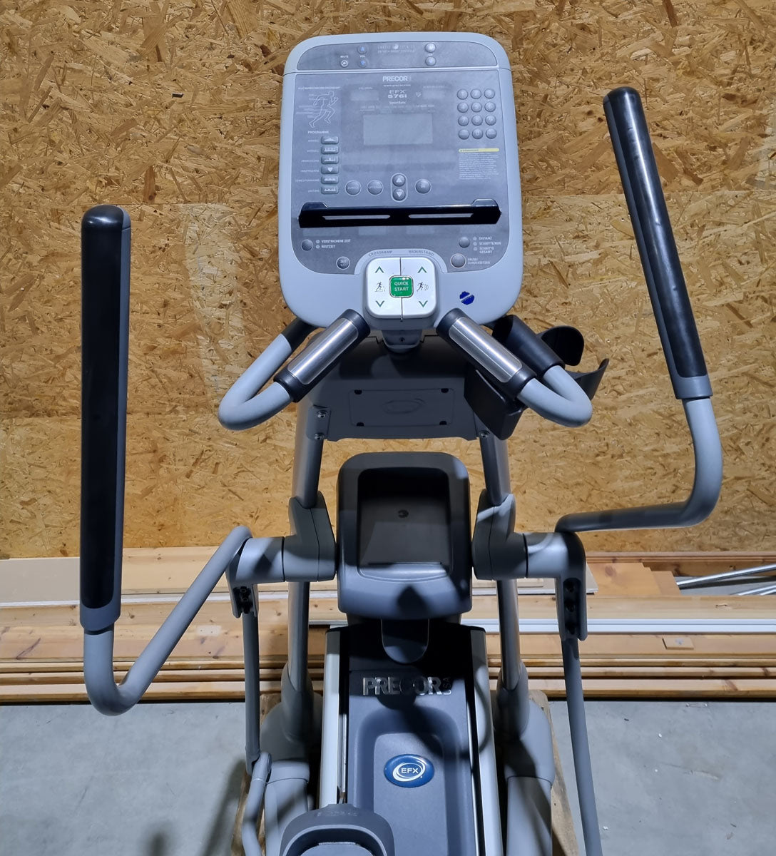 Precor Crosstrainer, EFX 576i with CrossRamp - adjustable incline, elliptical trainer - used - refurbished condition - new display