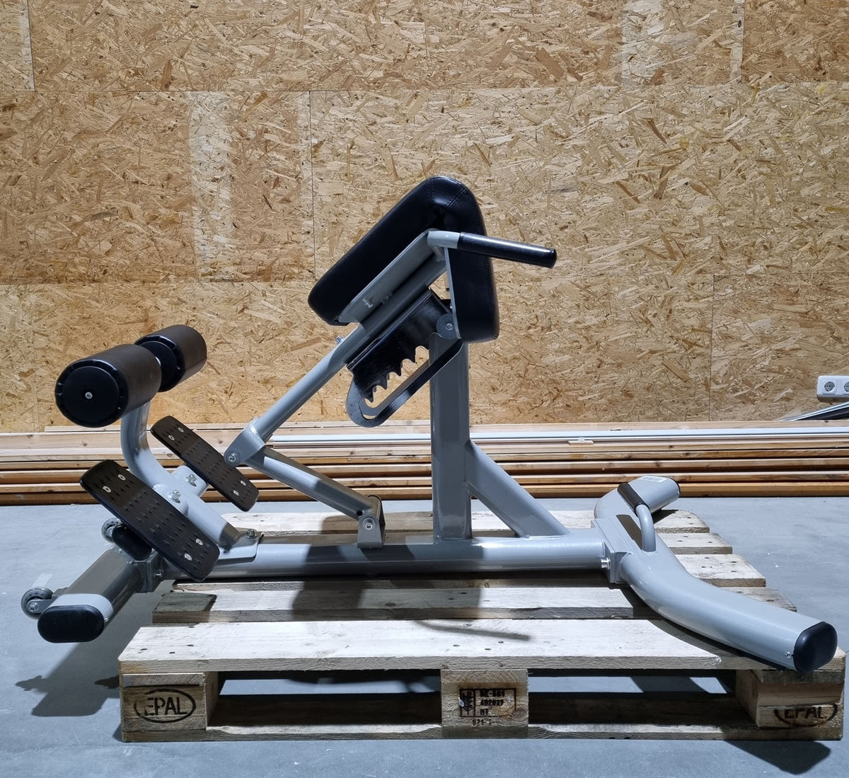 DankSport Adjustable Back Extension Bench - Hyperextension 45° - Back Extension - Silver and Black - NEW