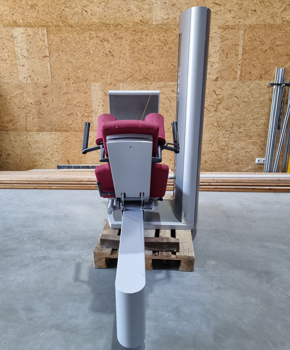 Frei Genius Eco Funktionsstemme - verstellbare Beinpresse, Rahmenfarbe Silber, Polsterfarbe Rot, gebraucht - überholter Zustand