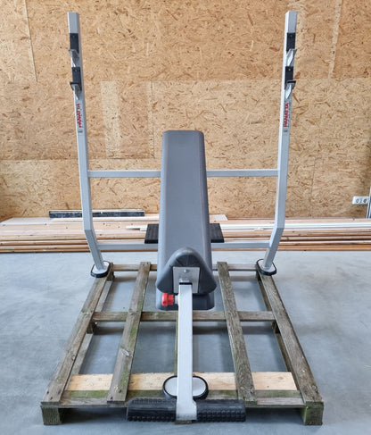 Panatta Schrägdrückerbank, Olympic Incline Bench, Hantelbank Schrägbankdrücken, Rahmenfarbe Silber, gebraucht mit Gebrauchsspuren