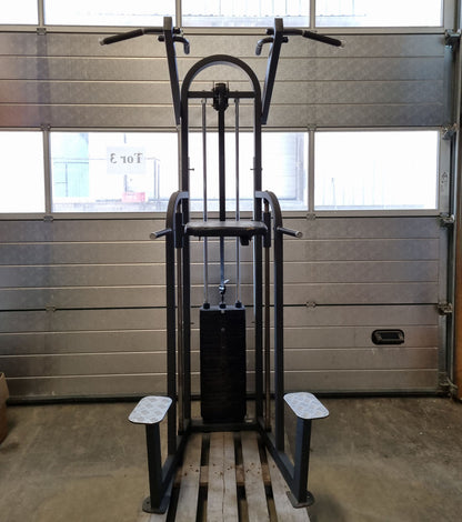 Precor DipChin, Dip-Klimmzugmaschine mit Gewichtsunterstützung, Rahmen Schwarz, Polster Schwarz, gebraucht - überholter Zustand