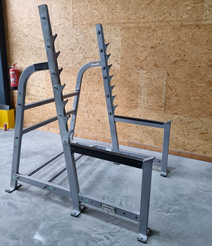 Hammer Strength Kniebeugenständer, Olympic Squat Rack O-SR, Rahmenfarbe Silber, gebraucht - überholter Zustand