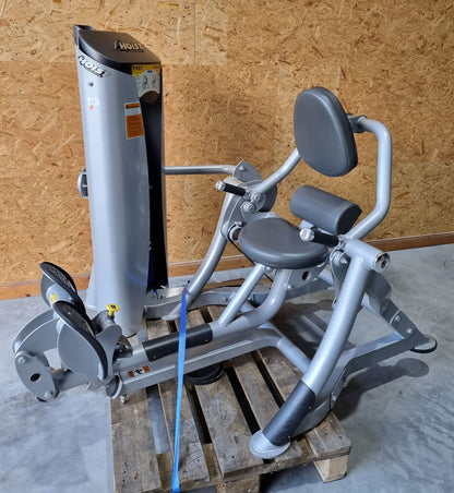 Hoist Roc-IT Low Back RS1204, Lower Back, Back Extension Machine, Roc IT Selectorized Series with plug-in weights, predecessor of the RS-2204, frame color silver, used - refurbished condition