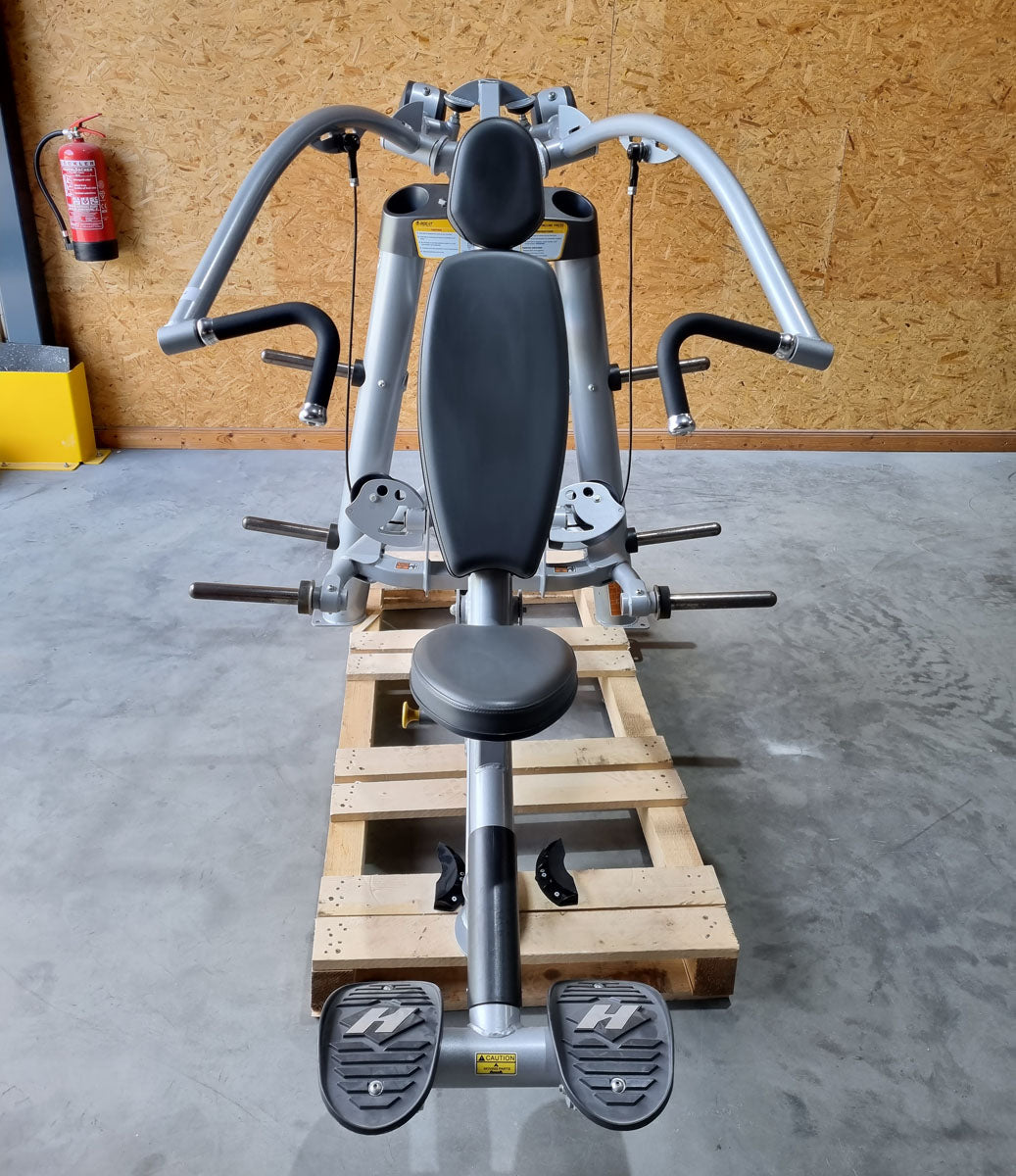 Hoist Roc-IT Incline Chestpress, RPL-5303 Bankdrückmaschine Schräg, schräge Brustpresse, Roc IT Plate loaded Serie, Rahmenfarbe Silber, gebraucht - überholter Zustand