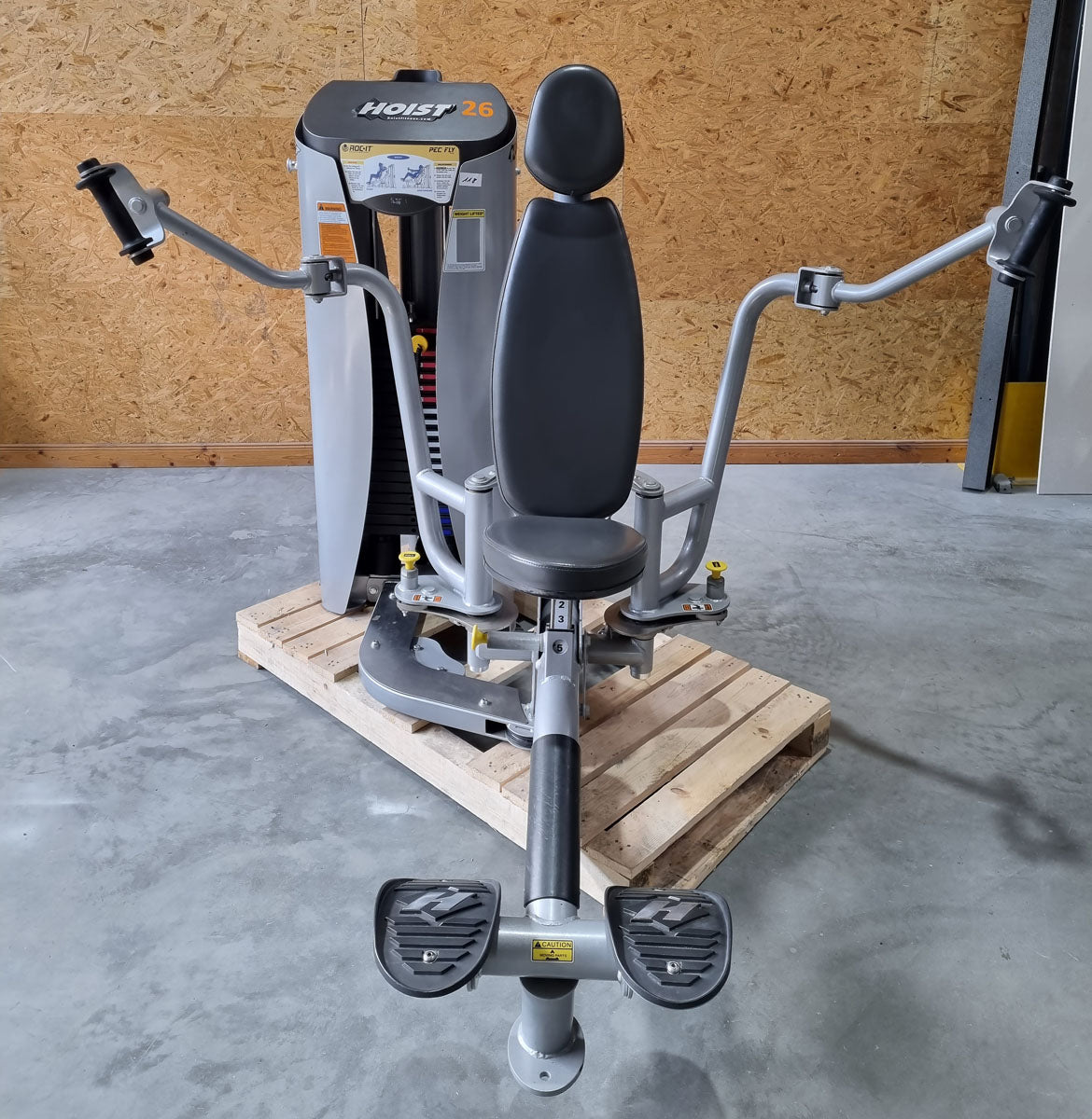 Hoist Roc-IT Pec Fly, RS1302, Butterfly, Roc IT Selectorized Serie mit Steckgewichten, Vorgänger vom RS-2302, Rahmenfarbe Silber, gebraucht - überholter Zustand