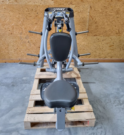 Hoist Roc-IT Mid Row, RPL-5203 Rudermaschine mit Bruststütze, Lat-Rudern, Roc IT Plate loaded Serie, Rahmenfarbe Silber, gebraucht - überholter Zustand