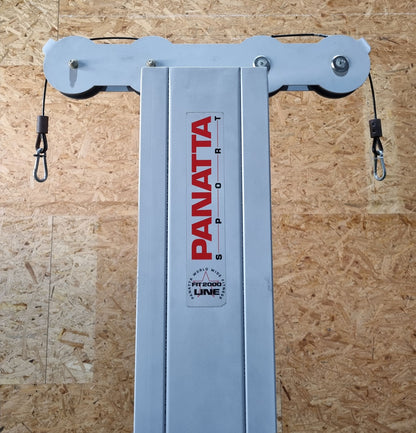 Panatta double cable pulley tower, triceps tower from above, 1x with hip pad, 50kg and 80kg weight block, triceps pulley tower - used - tested condition