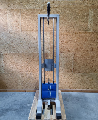 Panatta double cable pulley tower, triceps tower from above, 1x with hip pad, 50kg and 80kg weight block, triceps pulley tower - used - tested condition