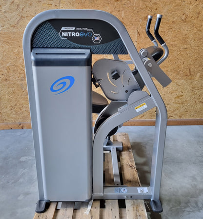 Nautilus Nitro EVO Abdominal Crunch, abdominal muscle machine, abdominal flexor Abs, frame color silver, upholstery color black, used - refurbished condition
