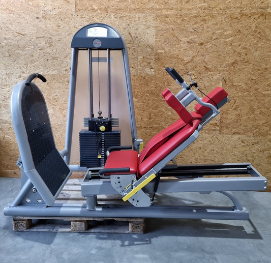 Proxomed Compass 530 functional leg press, adjustable, MPG, rehab, frame color silver, upholstery color red, used - refurbished condition