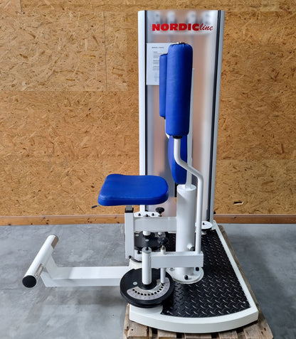 Pego Sport NordicLine Butterfly und Butterfly Reverse - 2 in 1 Kombimaschine, Butterfly - Press Back Kombi, Fly and Rear Delt, Rahmenfarbe Weiß, Polsterfarbe Blau, gebraucht - überholter Zustand