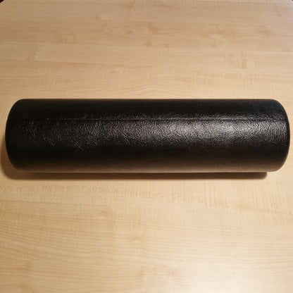 Upholstered roll / leg cushion roll 140x500, black, leather-grain