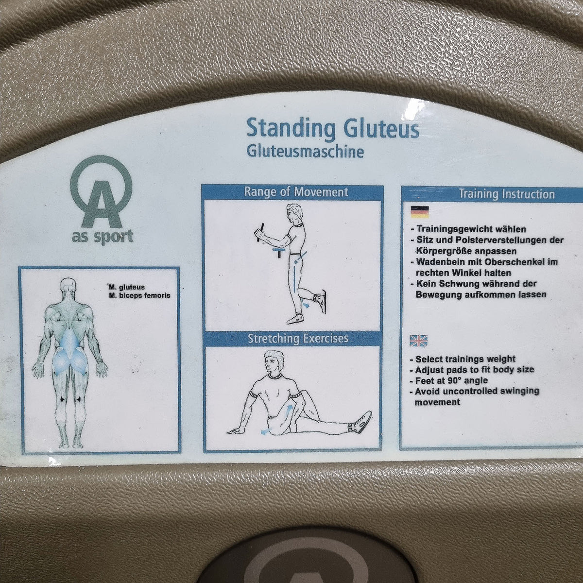 Proxomed / AS, Gluteusmaschine, Pomaschine, stehend, gebraucht - überholter Zustand