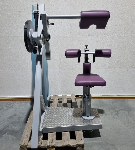 SVG HWS-Trainer, neck and neck training machine, cervical spine strengthening, Reha Line, frame color silver, upholstery color purple, used - refurbished condition