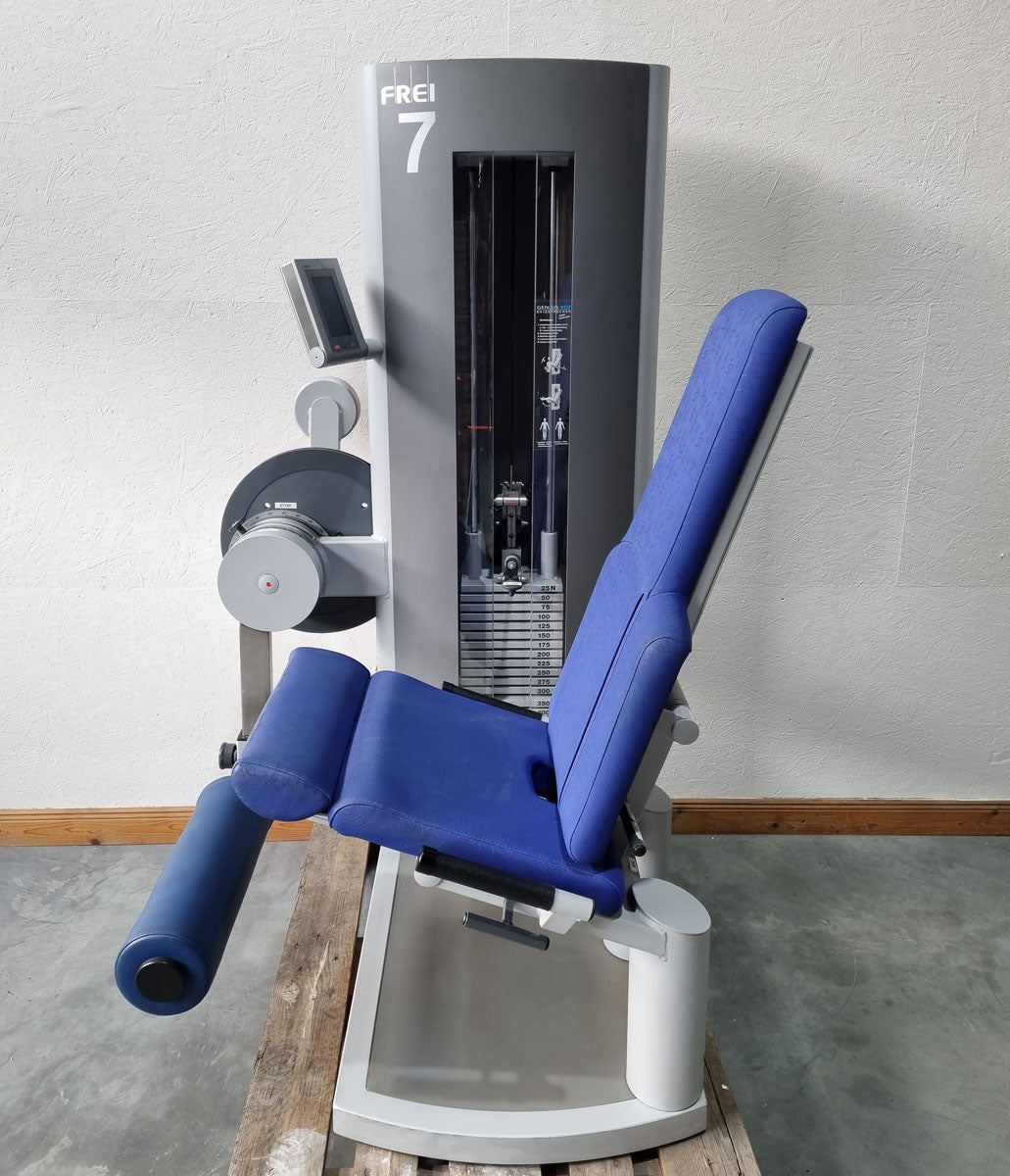 Frei Genius Eco Beinstrecker verstellbar, Kniestrecker, Leg Extension, Rahmenfarbe Silber, gebraucht - überholter Zustand