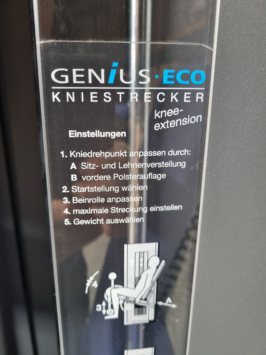 Frei Genius Eco Beinstrecker verstellbar, Kniestrecker, Leg Extension, Rahmenfarbe Silber, gebraucht - überholter Zustand