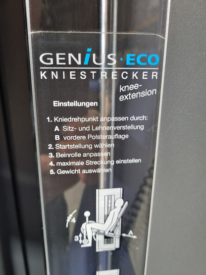 Frei Genius Eco Beinstrecker verstellbar, Kniestrecker, Leg Extension, Rahmenfarbe Silber, gebraucht - überholter Zustand