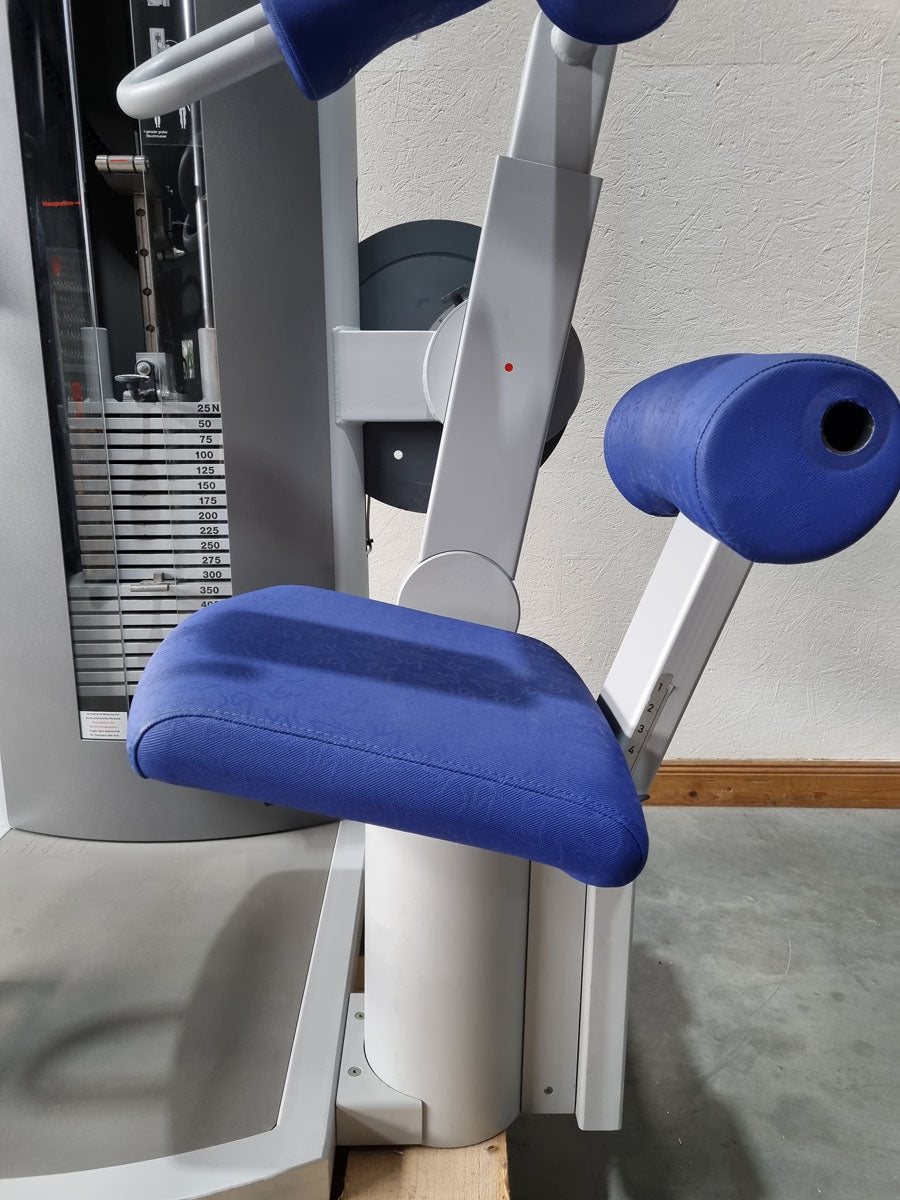 Frei Genius Eco Bauchtrainer Abdominal, Bauchmuskelmaschine, Abs Crunch, Rahmenfarbe Silber, gebraucht - überholter Zustand