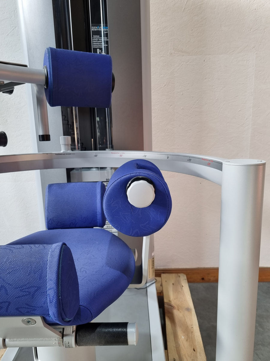 Frei Genius Eco Rumpfrotator, Rotary Torso, Rotationsmaschine, MPG, Twister, seitliche Bauchmuskeln, Rahmenfarbe Silber, gebraucht - überholter Zustand