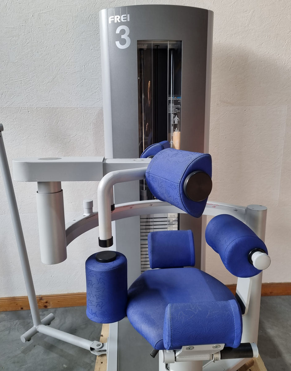 Frei Genius Eco Rumpfrotator, Rotary Torso, Rotationsmaschine, MPG, Twister, seitliche Bauchmuskeln, Rahmenfarbe Silber, gebraucht - überholter Zustand