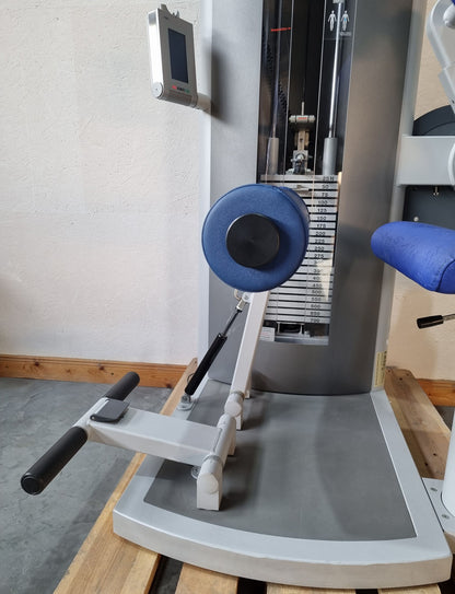 Frei Genius Eco back extension machine, hyperextension, lower back machine, frame color silver, used - refurbished condition