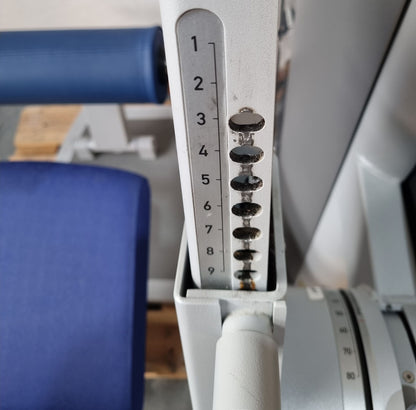 Frei Genius Eco back extension machine, hyperextension, lower back machine, frame color silver, used - refurbished condition