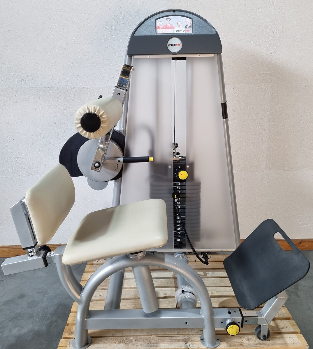 Proxomed Compass 530 Rückenflexion, Bauchmaschine, Rückenbeuger, Abdominal Crunch, MPG, Reha, Rahmenfarbe Silber, gebraucht - überholter Zustand