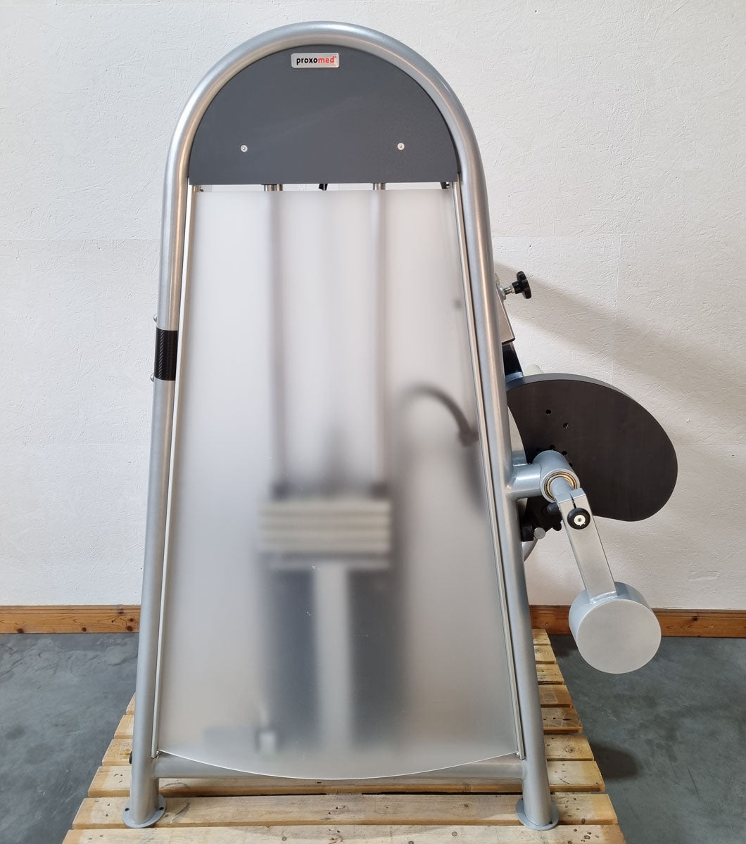 Proxomed Compass 530 Rückenflexion, Bauchmaschine, Rückenbeuger, Abdominal Crunch, MPG, Reha, Rahmenfarbe Silber, gebraucht - überholter Zustand