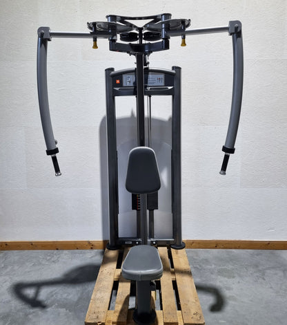 Impulse Fitness Butterfly und Butterfly Reverse 2 in 1 Kombimaschine, Pec Fly and Lat-Press-Back Machine, Rahmenfarbe Grau-Anthrazit, Polsterfarbe Grau-Anthrazit, gebraucht - überholter Zustand