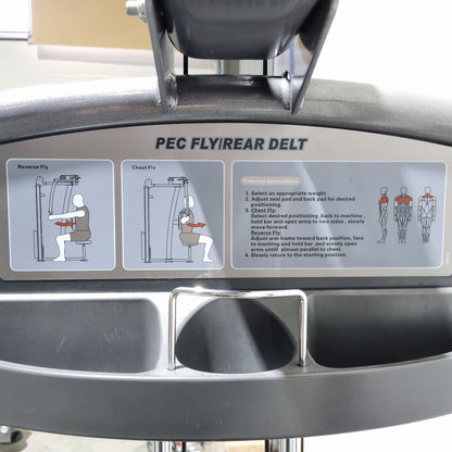 Impulse Fitness Butterfly und Butterfly Reverse 2 in 1 Kombimaschine, Pec Fly and Lat-Press-Back Machine, Rahmenfarbe Grau-Anthrazit, Polsterfarbe Grau-Anthrazit, gebraucht - überholter Zustand