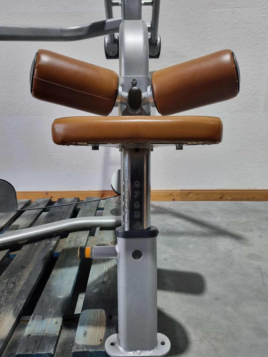 Life Fitness Optima Series Latissimuszug, Latzug, Lat Pulldown OSPD, Rahmenfarbe Silber, Polsterfarbe Braun, gebrauchter - überholter Zustand