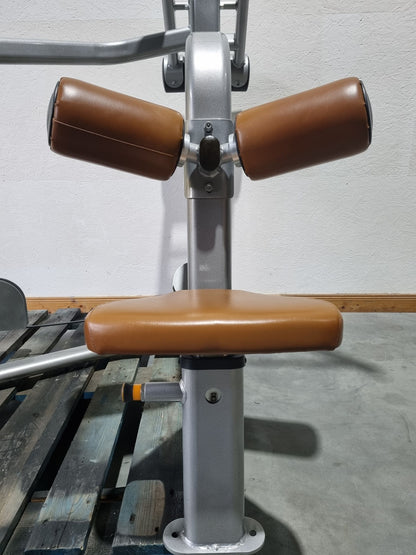 Life Fitness Optima Series Latissimuszug, Latzug, Lat Pulldown OSPD, Rahmenfarbe Silber, Polsterfarbe Braun, gebrauchter - überholter Zustand