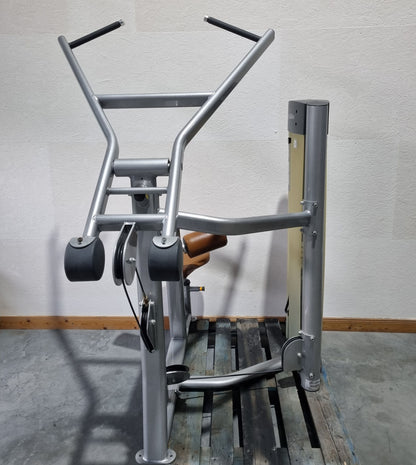 Life Fitness Optima Series Latissimuszug, Latzug, Lat Pulldown OSPD, Rahmenfarbe Silber, Polsterfarbe Braun, gebrauchter - überholter Zustand