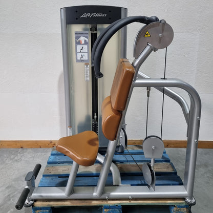 Life Fitness Optima Series Bauchmuskel-Maschine, Abdominal Crunch OSAB, Rahmenfarbe Silber, Polsterfarbe Orange, gebraucht - überholter Zustand