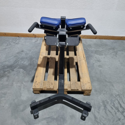 Hammer Strength Hyperextension 45° Back Extension Bench Adjustable, Back Extension BW-BE, Frame Color Black, Upholstery Color Blue, Used - Refurbished Condition