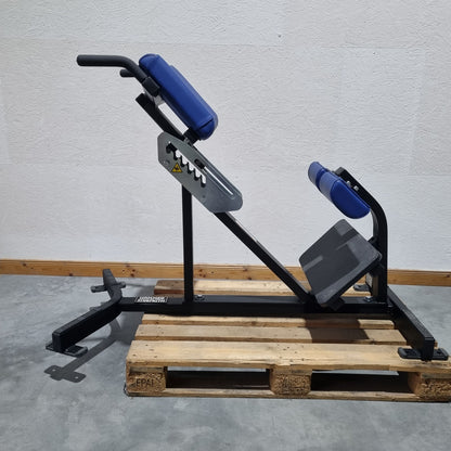 Hammer Strength Hyperextension 45° Back Extension Bench Adjustable, Back Extension BW-BE, Frame Color Black, Upholstery Color Blue, Used - Refurbished Condition