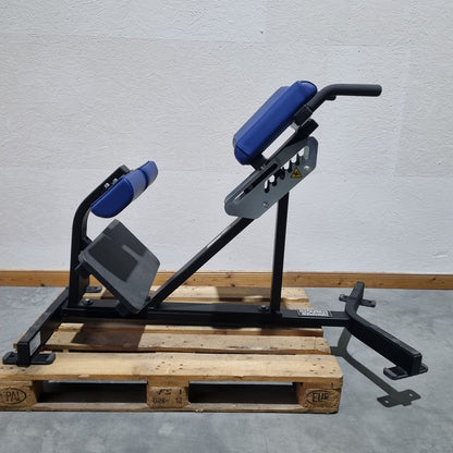Hammer Strength Hyperextension 45° Back Extension Bench Adjustable, Back Extension BW-BE, Frame Color Black, Upholstery Color Blue, Used - Refurbished Condition