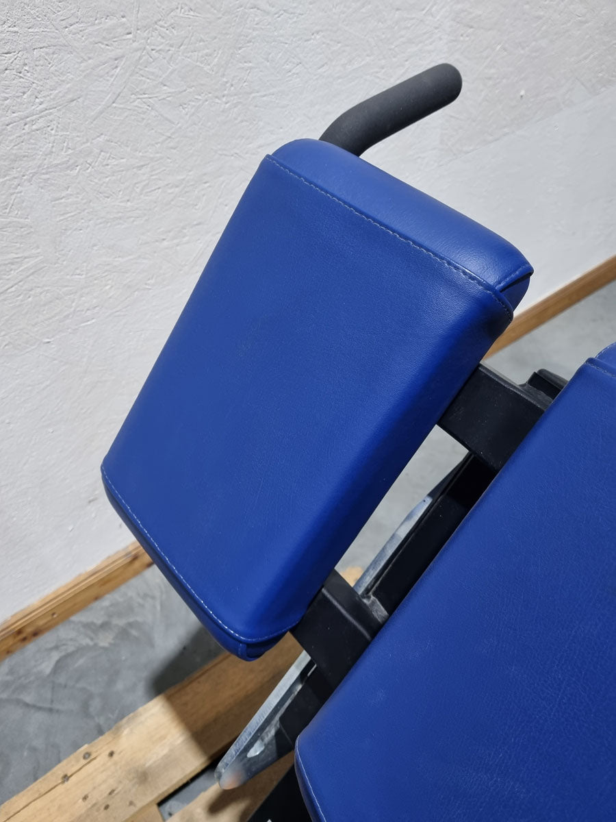 Hammer Strength Hyperextension 45° Back Extension Bench Adjustable, Back Extension BW-BE, Frame Color Black, Upholstery Color Blue, Used - Refurbished Condition