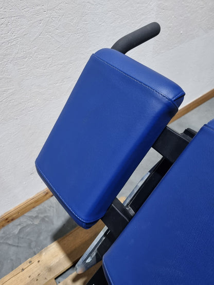 Hammer Strength Hyperextension 45° Back Extension Bench Adjustable, Back Extension BW-BE, Frame Color Black, Upholstery Color Blue, Used - Refurbished Condition