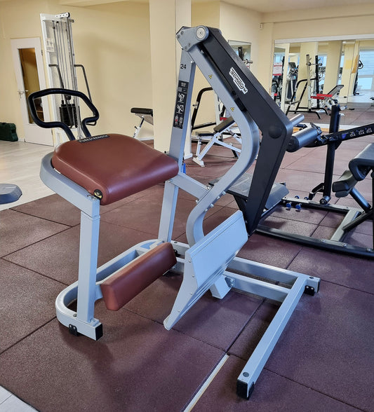 Technogym Pure Rear Kick, Gluteusmaschine, Pomaschine stehend, Glute, Plate loaded, Pure Strength Serie Scheibenaufnahme, Rahmenfarbe Silber, gebrauchter - überholter Zustand