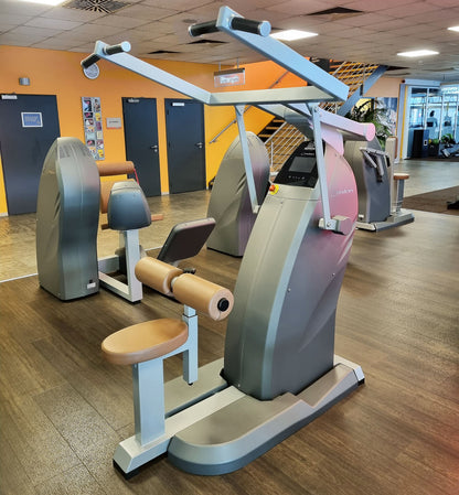 Milon 9er PREMIUM Kraft Zirkel, Baujahr 2017, Gehäuse in Anthrazit Stone, Polster Braun, inkl. LED Ampel, gebraucht, überholt und Neuwertig - Top Zustand
