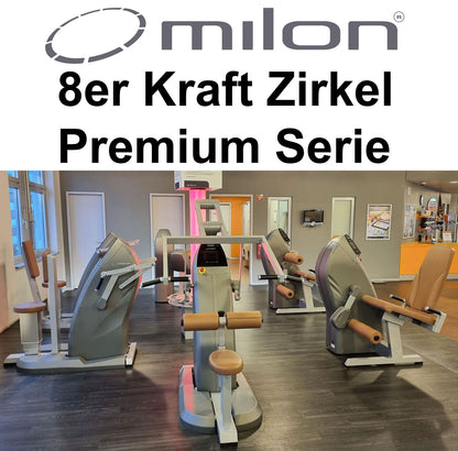Milon 8er PREMIUM Kraft Zirkel, Baujahr 2017, Gehäuse in Anthrazit Stone, Polster Braun, inkl. LED Ampel, Top Zustand, gebraucht - überholt und Neuwertig