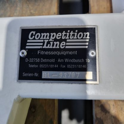 Competition Line, Rückenstreckerbank 45° grad, Hyperextension, höhenverstellbar, Rahmenfarbe Weiß, Polsterfarbe Shhwarz, gebraucht - überholter Zustand