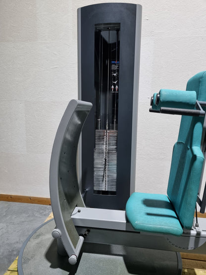 Frei Genius Funktionsstemme - verstellbare Beinpresse, Rahmenfarbe Silber, Polsterfarbe Türkis, gebraucht - überholter Zustand